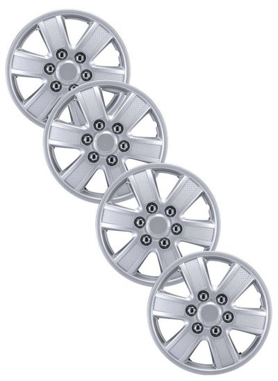 Buy EMTC Taiwan Wheel Cover Pack of 4 | 13" Inch | EM-3143 Silver Universal Nested Style in UAE