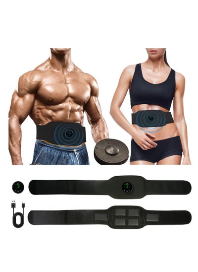 اشتري Muscle Stimulator Abdominal Toning Belt Training Waist Trimmer Wireless Ab Trainer Fitness Equipment for Men Woman Abdomen/Arm/Leg Home Office Exercise في الامارات