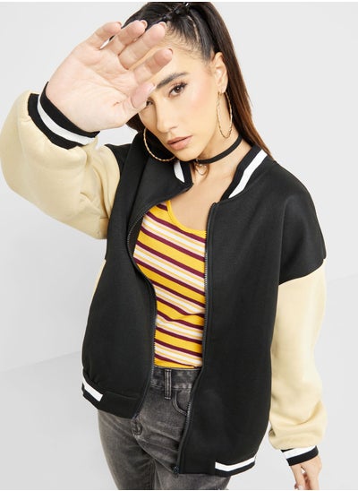 Buy Colorblock Baseball Varsity Jacket in UAE