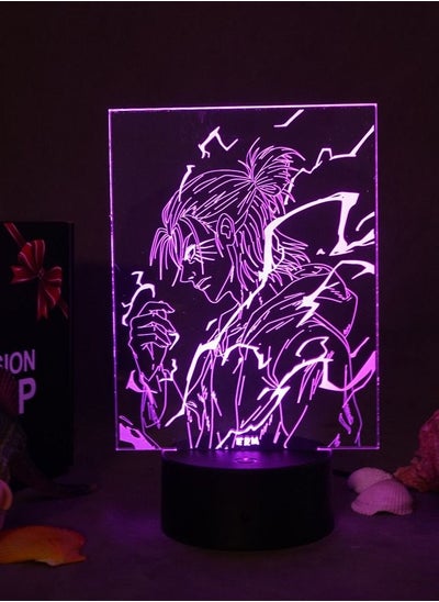 Buy Anime 3D LED Lamp Manga 3D Night Light Anime Figures W/Anime EID Gifts Anime Birthday Gifts RGB 16 Colors W/Remote Control Eren Yeager in UAE