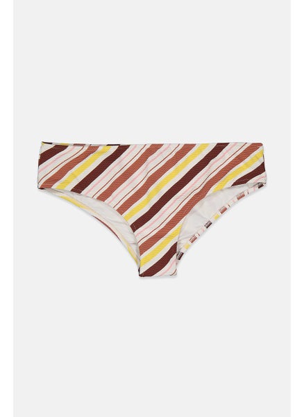 Buy Women Stripe Bikini Bottom, White Combo in Saudi Arabia