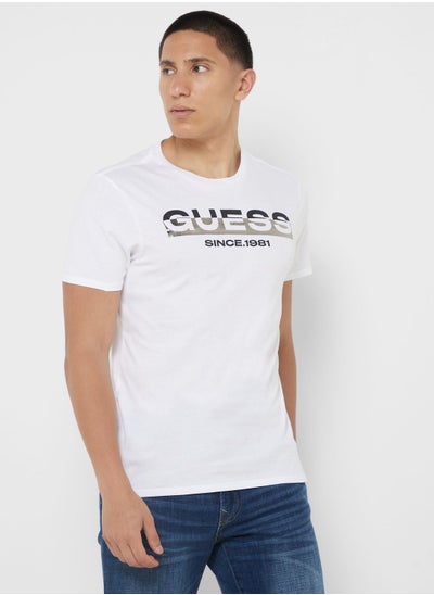 Buy Logo Printed Crew Neck T-Shirt in Saudi Arabia