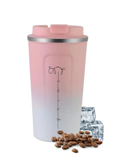 Buy Stainless Steel Travel Coffee Mug Thermos Cups Double Layer Vacuum Insulation Cup Portable Car Tea Cup Bottle 510ml in UAE