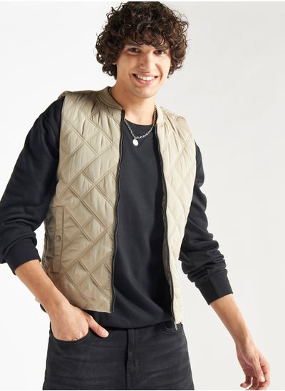 Buy Quilted Zip Through Bomber Jacket in Saudi Arabia