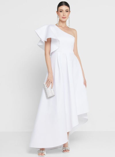 Buy Frilled Detail One Shoulder Dress in Saudi Arabia