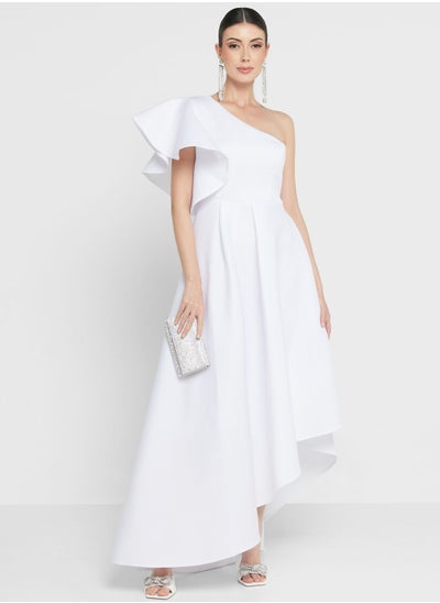 Buy Frilled Detail One Shoulder Dress in Saudi Arabia