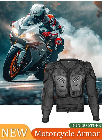 Buy Motorcycle Full Body Armor Protector Jacket with Chest Back Protection, Anti Wrestling Motocross ATV Guard Cycling Shirt,Black,XL in Saudi Arabia