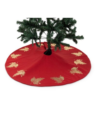 Buy Leaves Tree Skirt, Red - 120 Cm in UAE