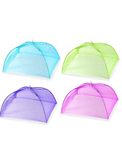 Buy Mesh Food Cover Tent [ Large Size ] Umbrella Food Cover [ Avoid flys and insects flying into your food ] [ Indoor and Outdoor Use ] [ Camping Utensil ] Multi (Pack Of 4) in UAE