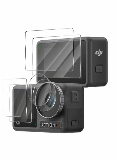 اشتري 2 Sets Compatible for DJI OSMO Action 3 Screen Protector Anti Scratch High-Definition Tempered Glass, 2Pack في الامارات