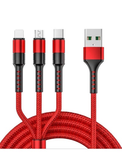 اشتري 3 in 1 Multi 5A original fast charging 1.2m cable, CE, FCC, ROSH Certified, Lighting/Type C/Micro, compatible with iPhone 3A /Huawei/Samsung/OPPO vooc/Xiaomi/Honor TYPE C 5a في الامارات