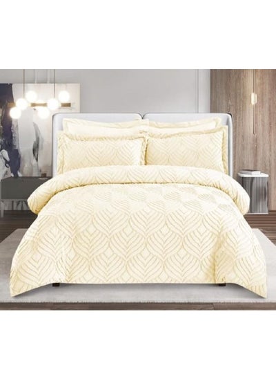 Buy COMFY 6 PC BEIGE COTTON SATIN LUXURY COLLECTION ALL SEASON COMFORTER SET 220 X 240 CM in UAE