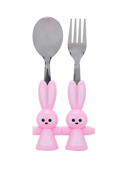 Brain Giggles Bunny Shaped Stainless Steel Kids Cutlery Set, Rounded 