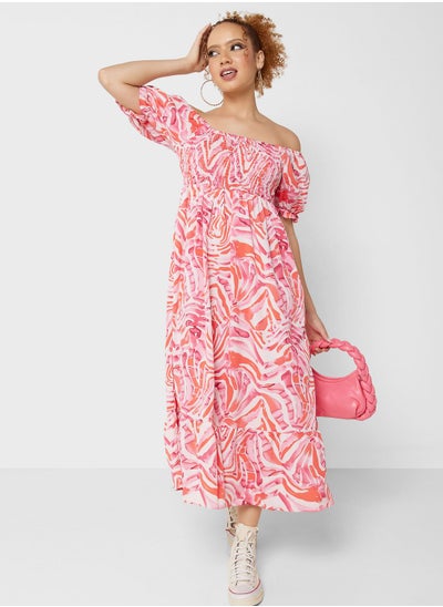 Buy Urban Minx Cold Shoulder Printed Dress in UAE