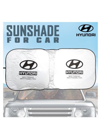 Buy HYUNDAl Car Windshield Sunshade, Car Sun Shade UV Rays and Heat Protector Sun Visor Foldable Keep Your Vehicle Cool Blocks UV Rays in Saudi Arabia