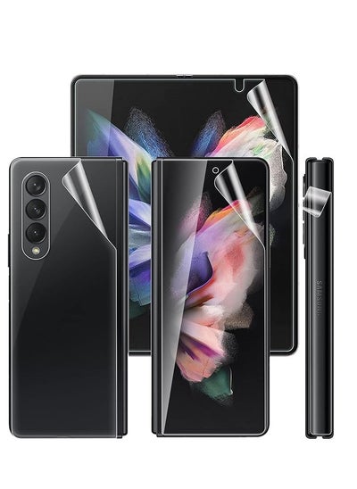 Buy 1Set 3PCS] Galaxy Z Fold 3 Screen Protector, Inside TPU Film + Full Covered Outer + Back Cover Screen Protector, High Clarity, Anti-Shatter, Bubble Free for Samsung Z Fold 3 5G Screen Protector in Egypt