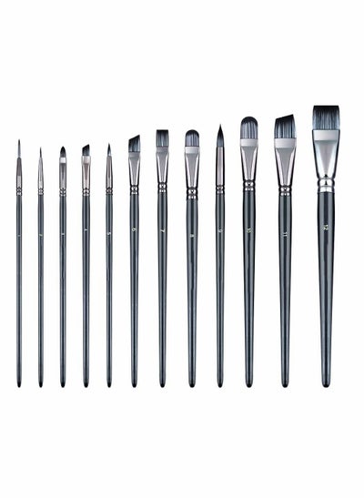 Buy Artist Paint Brush Set of 12 for Watercolor Acrylic Gouache Oil And Tempera Painting Multi Functional Special Shaped Brush Suit Short Pole Flat Peak Nylon Brush Acrylic Art Painting Brush Set in Saudi Arabia