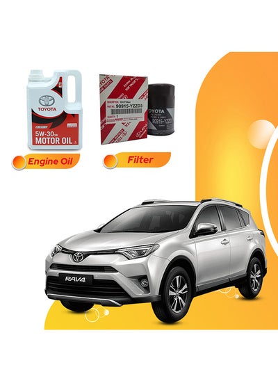 Buy Rav4 5 Liters 5W30 Toyota Oil And Original Filter in UAE