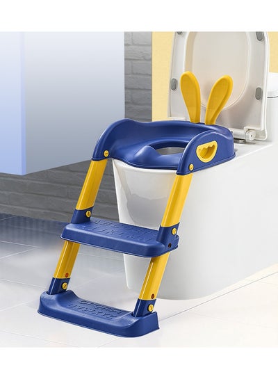 اشتري Potty Training Toilet Seat with Step Stool for Boys and Girls, Comfortable and Safe Potty Seat Potty Chair, Potty Training Seat Pad with Handle (Blue) في السعودية