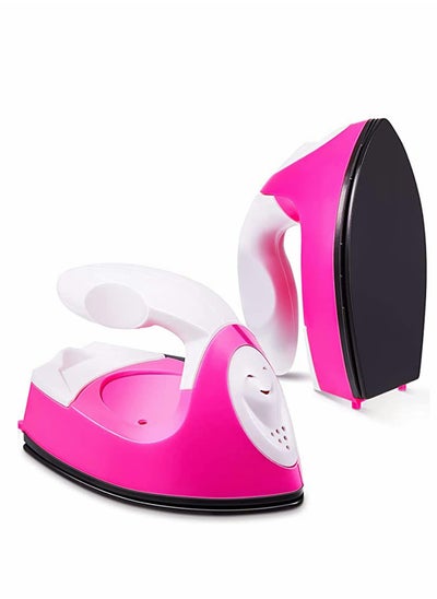 اشتري Mini Craft Iron, Heat Press Portable Handy Small with Charging Base Accessories for Beads Patch Clothes DIY T-Shirts Shoes Transfer Vinyl Projects (Pink) في الامارات