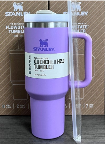 اشتري Stanley Quencher Stainless Steel Vacuum Insulated Tumbler with Lid and Straw for Water, Iced Tea or Coffee, Smoothie and More, 40 oz في السعودية