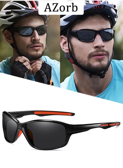 Buy Polarized Sports Sunglasses Men TPEE Material Women Sun Glassess for Men's Sunglass Accessories UV400 Protection Fashion Shades Black Lens for Driving Cycling Fishing Traveling Running Black in Saudi Arabia