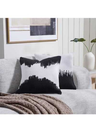 اشتري Camryn Textured Cushion Cover 50X50cm - Black في الامارات