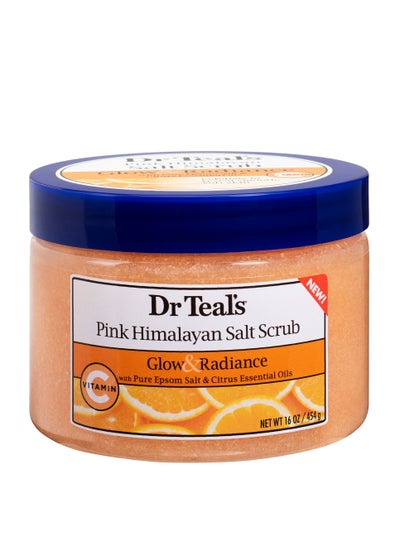 Buy Dr Teal's Pink HImalayan Salt Body Scrub with Vitamin C 454g in UAE