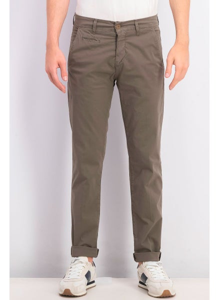 Buy Men Slim Chino Pants, Olive in Saudi Arabia