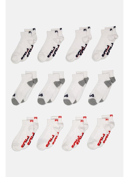 اشتري Men 12 Pair Brand Logo Socks, White في السعودية