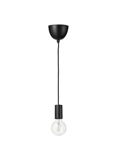 Buy Pendant Lamp With Light Bulb Black Globe Clear in Saudi Arabia