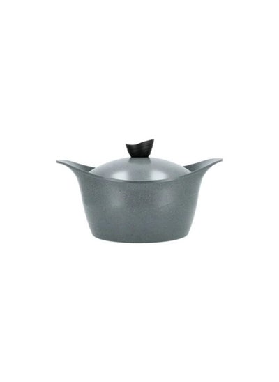 اشتري Lahoya Granite Pot With Lid 28 cm Grey Color في السعودية