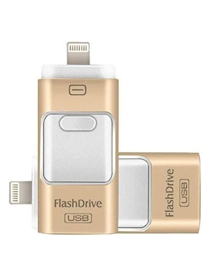اشتري 3 in 1 Usb Flash Drive Expand Memory Stick Otg Pendrive for iphone iPad Android PC 64GB Gold في مصر