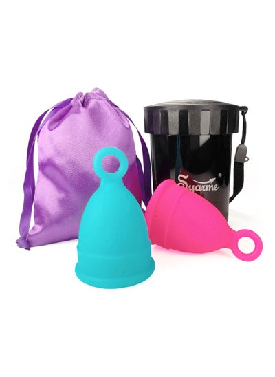 Buy Menstrual Cup, Reusable Period Cup, Made of Medical Silicone, Replacement for Tampons and Pads, Contains 2 Menstrual Cups L and L, Washing Sterilizer Bottle and Cloth Bag in Saudi Arabia