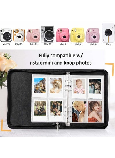 اشتري Zipper Photo Album Binder, Mini Photo Album, 25 Sleeves for Fujifilm Instax Mini 11 90 70 50S 26 25 9 8+ 7S Instant Camera, Photo card binder for Polaroid Snap Z2300 PIC-300P Film, Black في الامارات