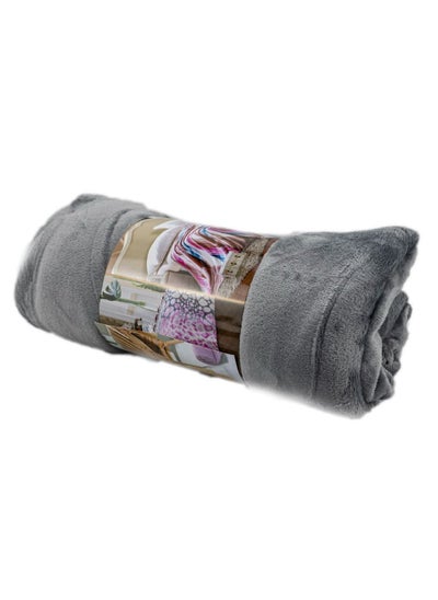 Buy Wool Blanket 300 GSM Soft Blur Grey Anti-static Microfiber In Its Manufacture Blanket For Sofa And Bed in UAE