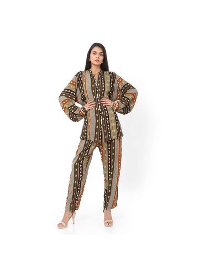 اشتري PRINTED VISCOSE CASUAL ELEGANT CO-ORD SET FOR WOMENS ARABIC KAFTAN JALABIYA في الامارات