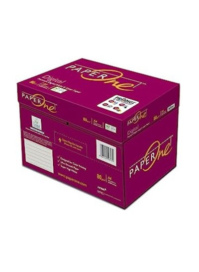 Buy PAPER ONE 80 GSM, A4 Size, 5 Reams Per Carton Box in UAE