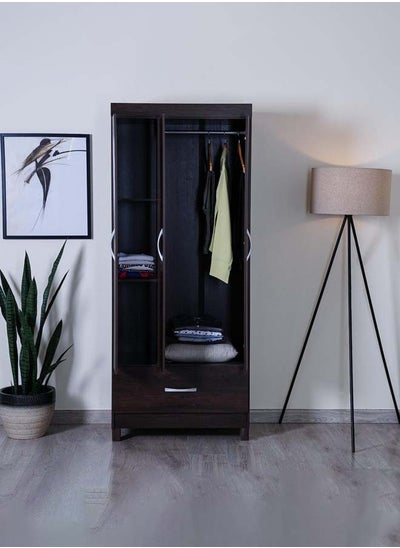 Buy 3 Door Wardrobe With 1 Drawers 75Cm L X 40Cm W | With Storage And Shelves | Brown, 016DEM1900024 in UAE