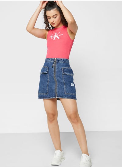 Buy Pocket Detail Denim Skirts in UAE