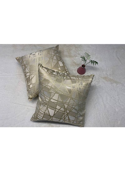 Buy Ritz 2 Piece Filled Cushion Set 45x45Cm Gold in UAE