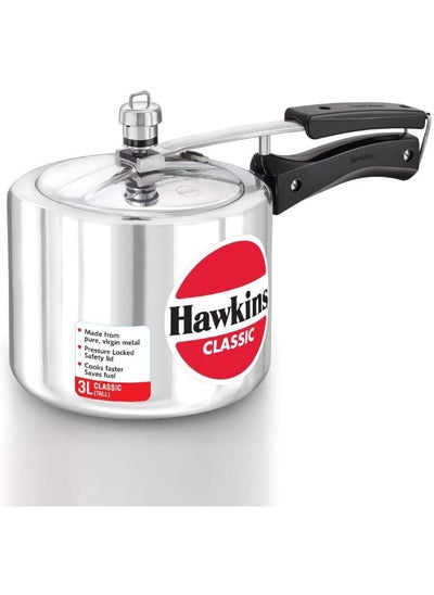 Buy Hawkins Classic Aluminium Pressure Cooker, 3 Litres Taller Body, Silver in Saudi Arabia