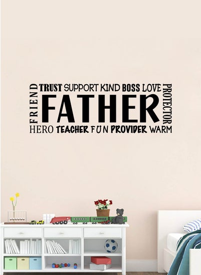 اشتري Father Quote Wall Decal - Wall Arts Home Décor - Wall Sticker, 80x45 cm by Spoil Your Wall في الامارات