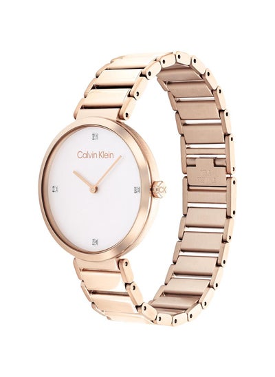 Buy Analog Round Waterproof  Wrist Watch With Gold Strap 25200135 in Saudi Arabia