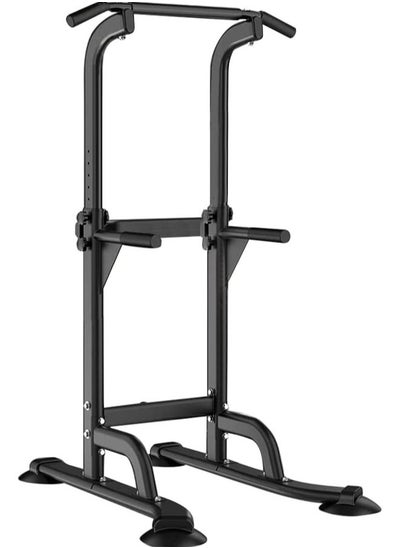 اشتري Power Tower Pull Up Bar and Dip Station Adjustable Height Dip Stand Multi-Functional Strength Training Fitness Workout Station في السعودية