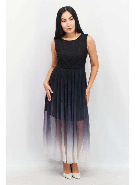 اشتري Women Ombre Mimosa Pleated Mini Dress, Black في السعودية