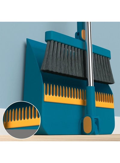 Buy Broom and Dustpan Set with 180 Degree Rotation and Built-in Comb in Saudi Arabia