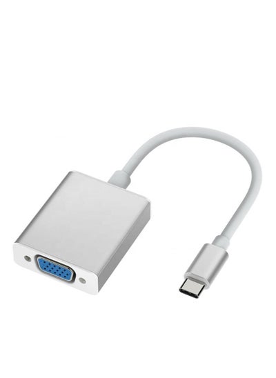 اشتري محول كابل من النوع C إلى محول USB-C إلى VGA باللون الفضي في السعودية