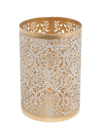 اشتري Moroccan Candle Holder, White - 12x17 cm في الامارات