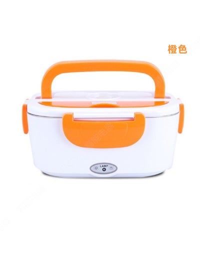 Buy Stainless Steel Electric Lunch Box Water-free Office Office Office Staff Heat Preservation Heating Car Electric Lunch Box with Plug-in Electric Lunch Box Orange in UAE